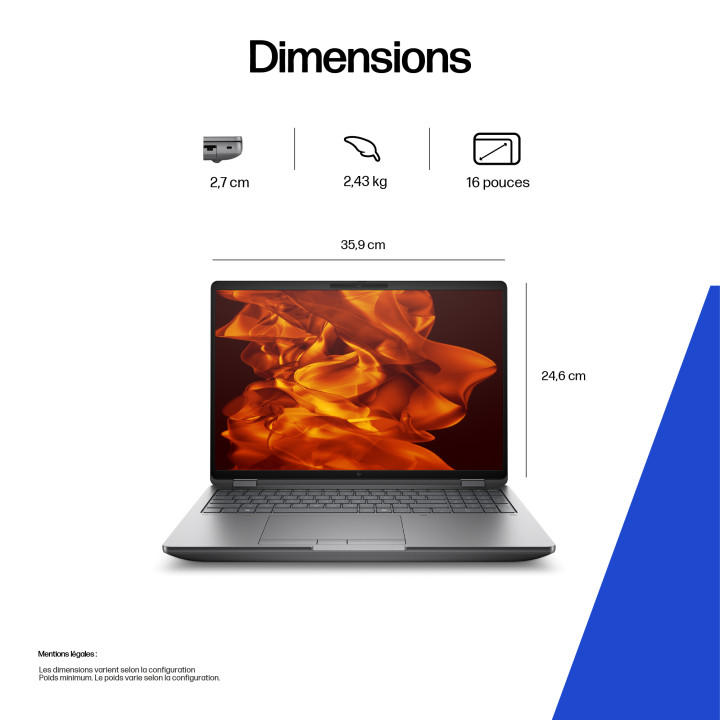 HP DW8E1ET laptop Intel Core Ultra 7 255HX 40,6 cm (16") 2.5K 32 Go DDR5-SDRAM 1 To SSD Wi-Fi 7 (802.11be) Win — vue 5