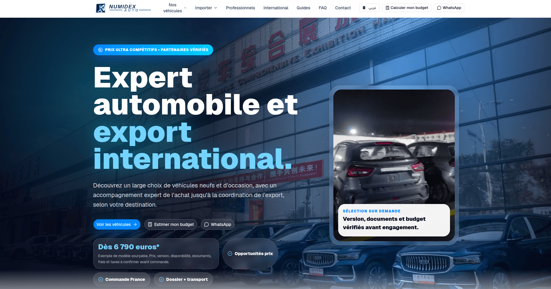 Aperçu du projet Numidex Auto