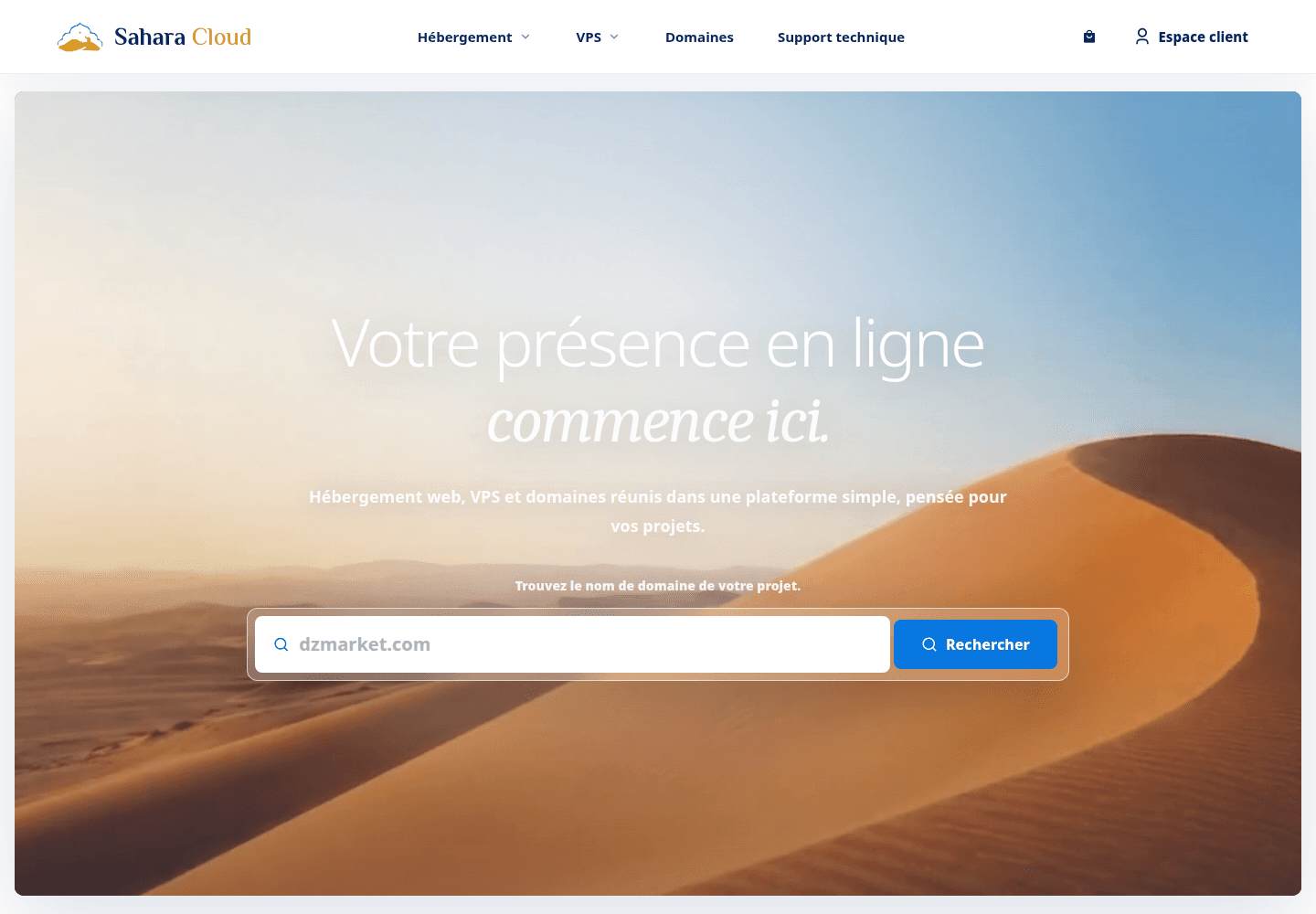 Aperçu du projet Sahara Cloud