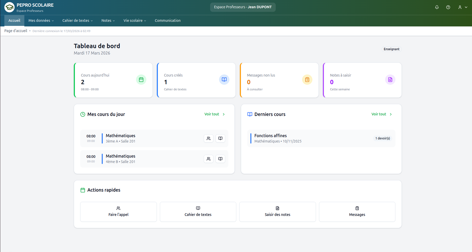 Portail scolaire pour eleves, parents et equipe educative - visuel 1