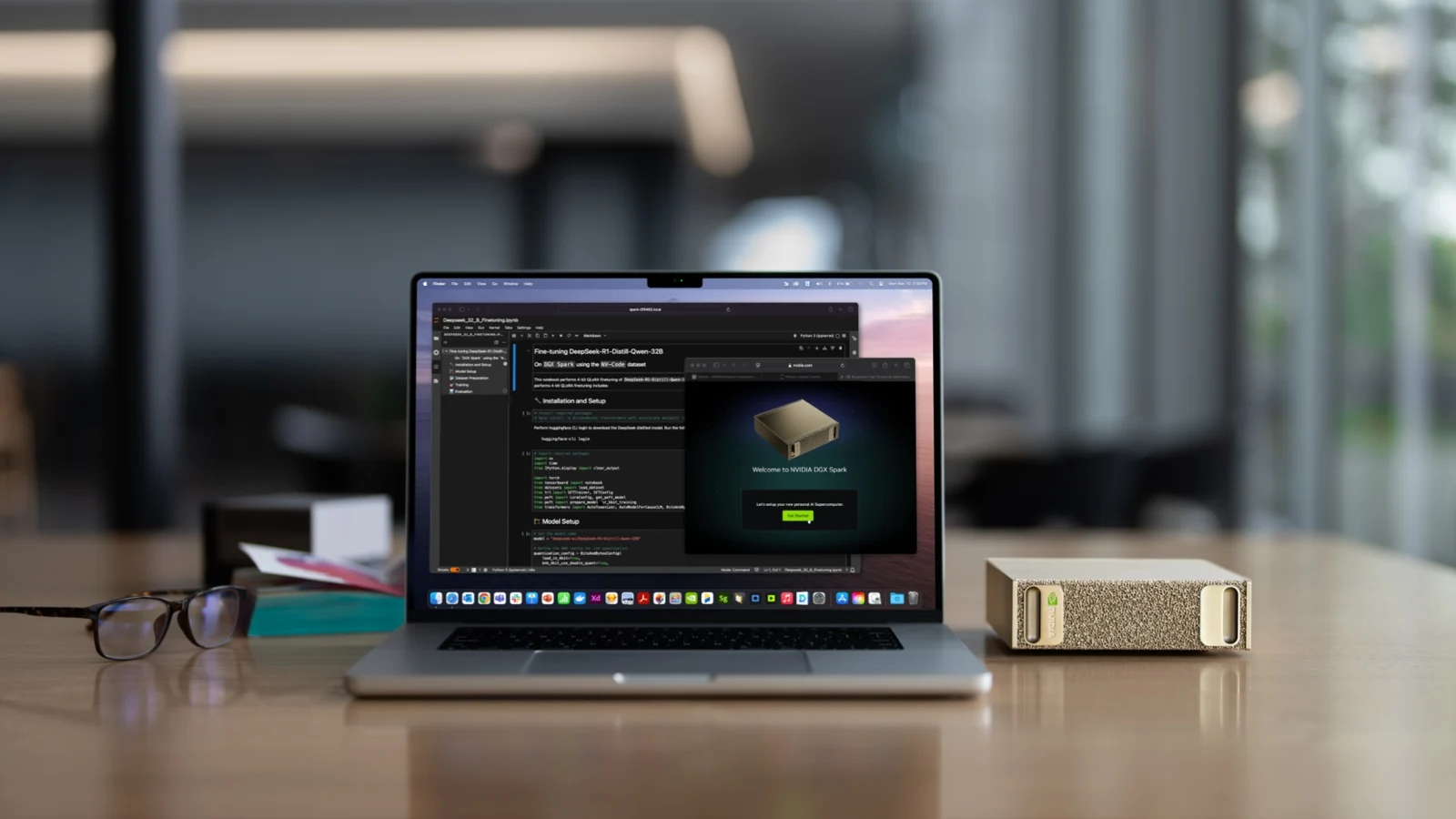 NVIDIA DGX Spark utilisé avec un ordinateur portable